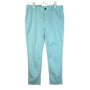 Bonobos Slim Fit Pants Men 33 /30 Light Green Cotton Stretch Preppy Golf Resort